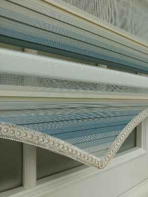 Zebra Perde - Degrade Renk Geçişli Pileli Zebra Perde- Mavi-bej-mavi Doymamış-mavi Grimsi