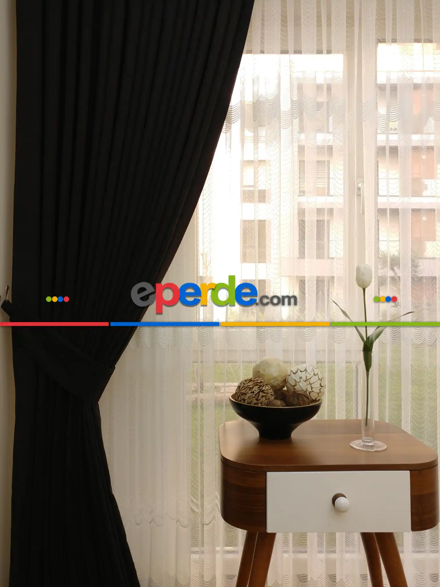 Venge Kahve Koyu - Düz Fon Perde ( Dökümlü Fon Perde)- Kahve Venge