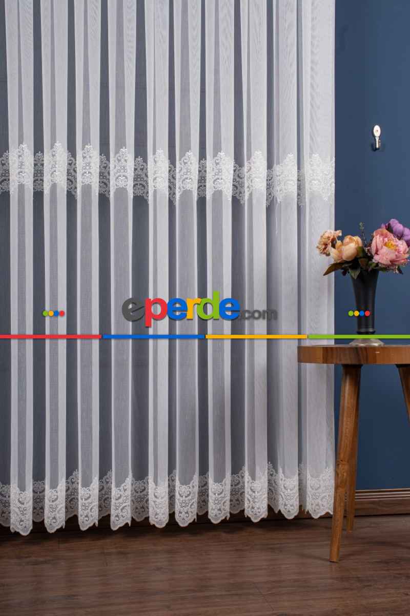 Salon Tül Perde - Elit Nakış İşlemeli Tül Perde