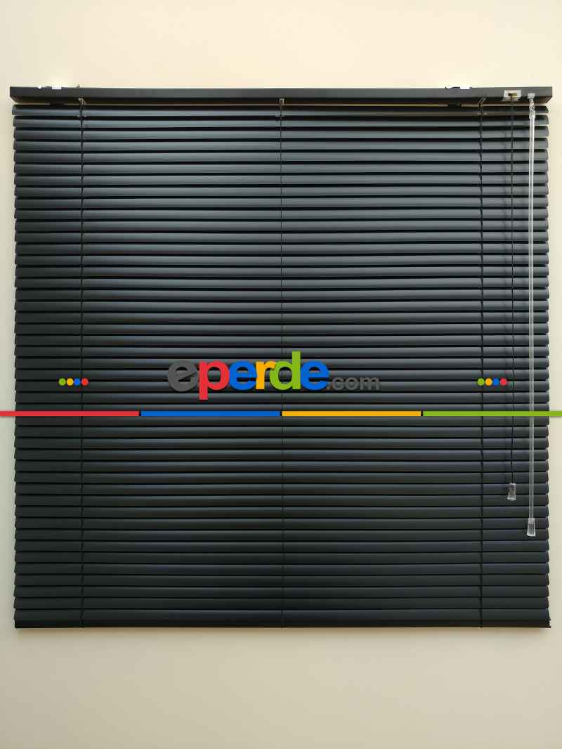 Mutfak Siyah - Alüminyum Jaluzi Perde - 25mm Kalınlığında- Siyah