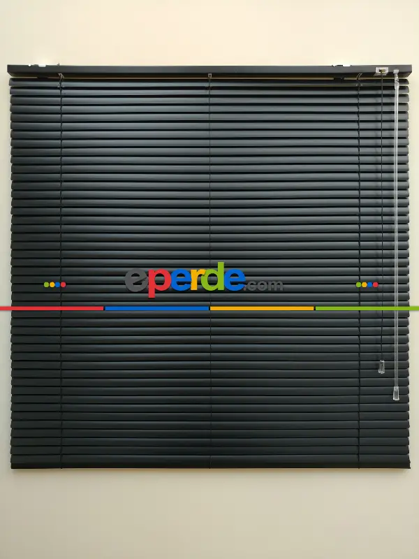 Siyah - Alüminyum Jaluzi Perde - 25mm Kalınlığında- Siyah