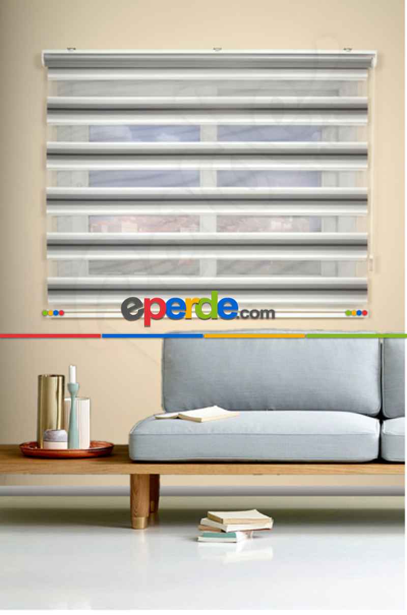 Genç Odası - Siyah Beyaz Renk Geçişli Pilise Zebra Perde- Siyah-gri-füme-antrasit-beyaz- Çok Renkli 2