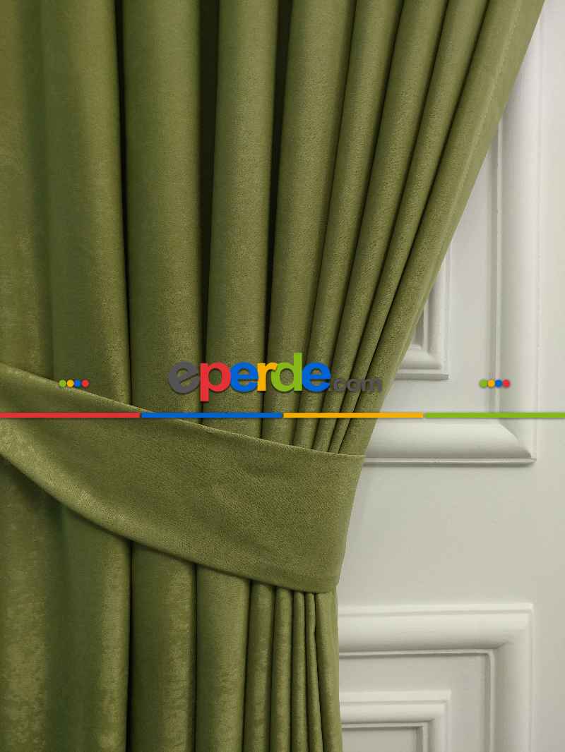 Salon - Soft Fon Perde Su Yeşili Dökümlü En - Su Yeşili