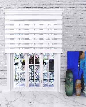 Mutfak Perdesi Zebra Perde Düz Seri- Beyaz