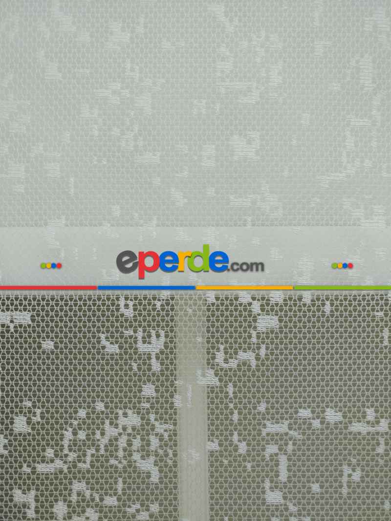 Oturma Odası - Jakar Örme Tül- Ekru Çiftli Sistem Dantel Desenli Perde- Ekru