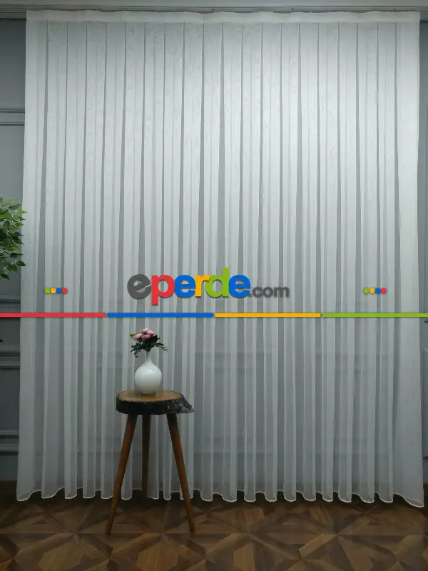 Salon Tül Perde - 2021 Sezonu - Düz Tül - Zemin Efektli Tül - Zırh Tül - Ütü İstemez- Ekru