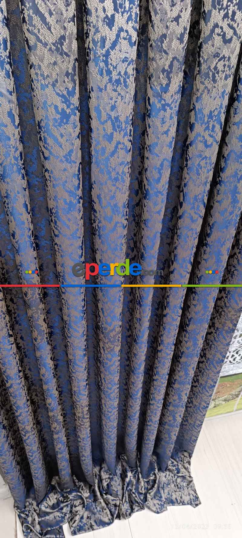 Yatak Odası - 2023 Elit Modern Desenli Fosforlu İplik Dokuma Fon Perde - 2