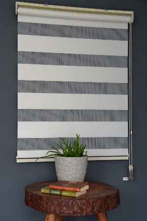 Halim Perdesan Dk-100 Ekru & Beyaz Renk Etekli Veya Eteksiz Zebra Stor Perde