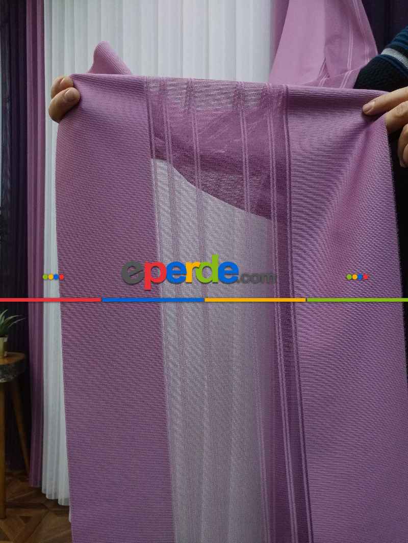 Yatak Odası - Lens Akıllı Dikey Tül Perde 116- Mürdüm-pembe Koyu