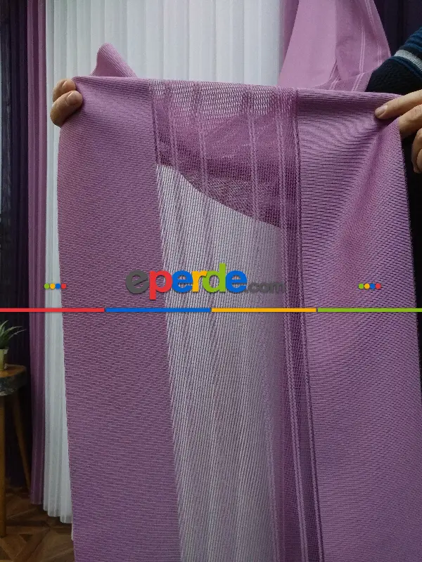 Lens Akıllı Dikey Tül Perde 116- Mürdüm-pembe Koyu