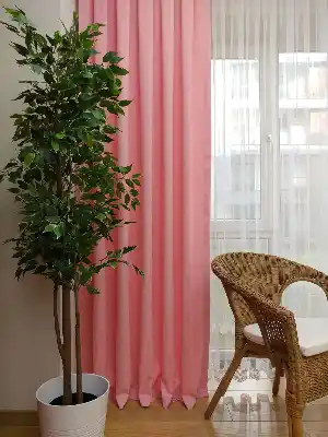 Açık Pembe Fon Perde- Pembe Açık