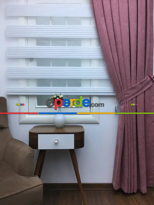 Pembe Düz Fon Perde (280 Eninde)- Pembe