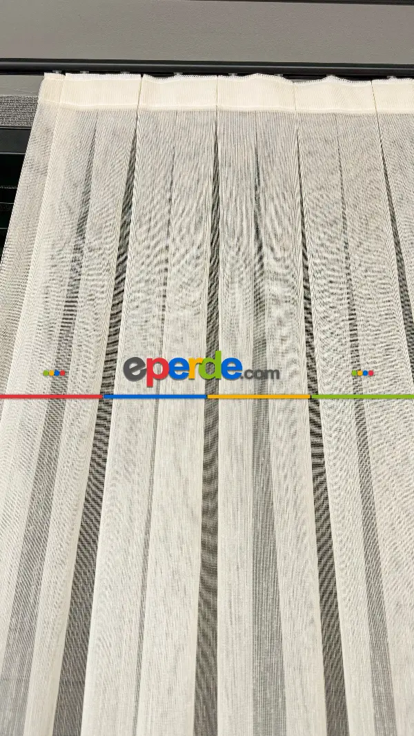 Bebek Odası Tül Perde - Ütü İstemeyen Koyu Krem Keten Şantuk Tül Perde - Armür Dokuma Kurşunlu Tül Perde