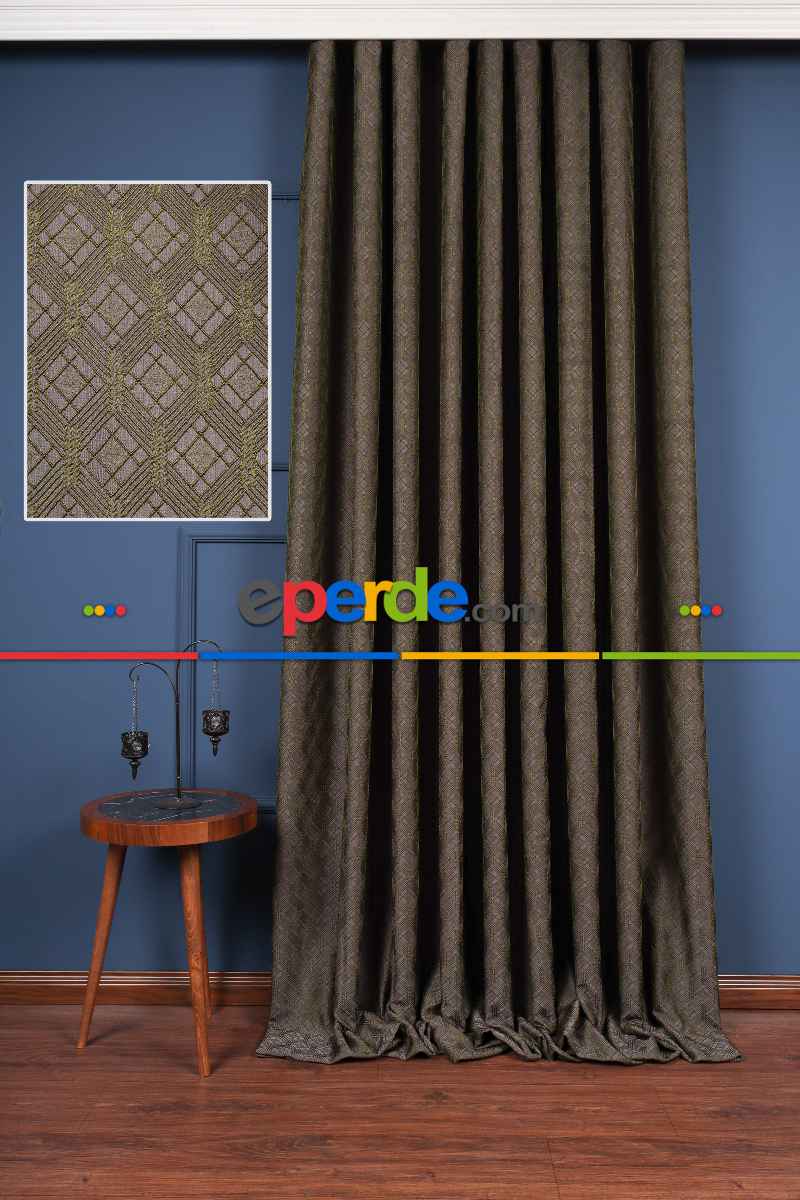 Yatak Odası Fon Perde - S Pile Dökümlü Jakar Dokuma Fon Perde