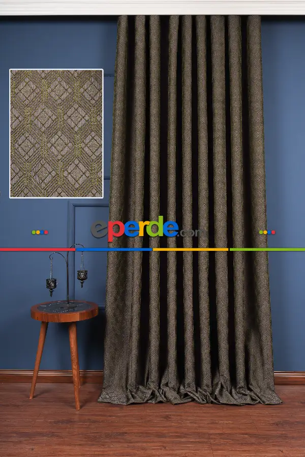 Salon Fon Perde - S Pile Dökümlü Jakar Dokuma Fon Perde