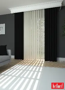 Brillant Akıllı Tül Perde Siyah Renkli Tül Dikey Zebra Perde Düz 1. Kalite