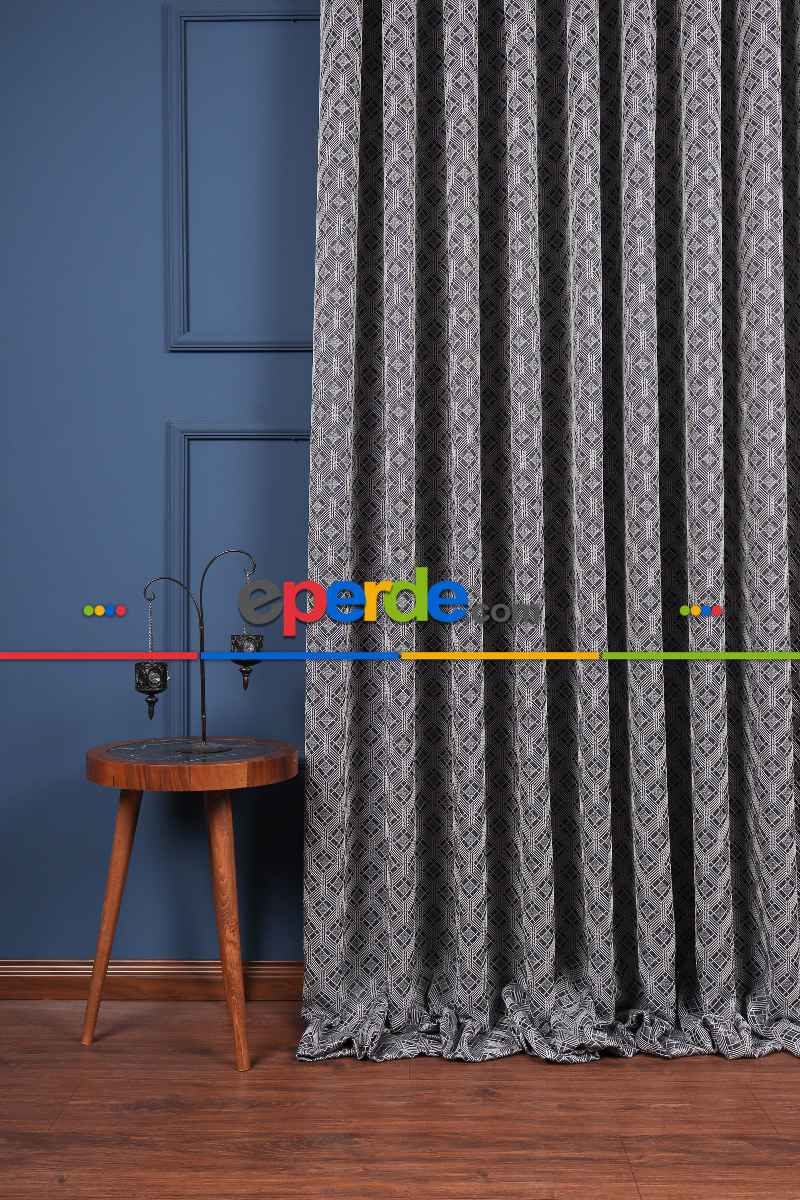 Salon Fon Perde - S Pile Dökümlü Jakar Dokuma Fon Perde
