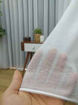 ( Orjinal ) Düz Crush Tül Perde & Kruvaze Perde- Krem Açık-ekru - Kurşunlu Tül