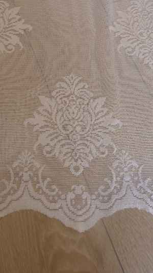 Tül Perde Ve Kruvaze Perde Damask Desenli- Krem