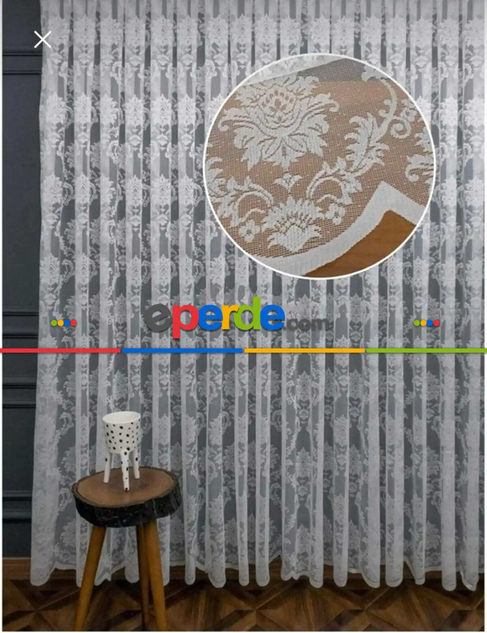 Örme Damaks Desen Fransız Dantel Tül Perde