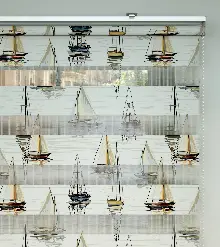 Yelkenli Desen Baskılı Zebra Perde- Çok Renkli