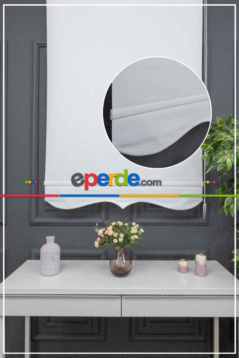 Stor Perde Düz Pvc Mat Stor Güneşlik 1 Kalite Yıkanabilir Ekru