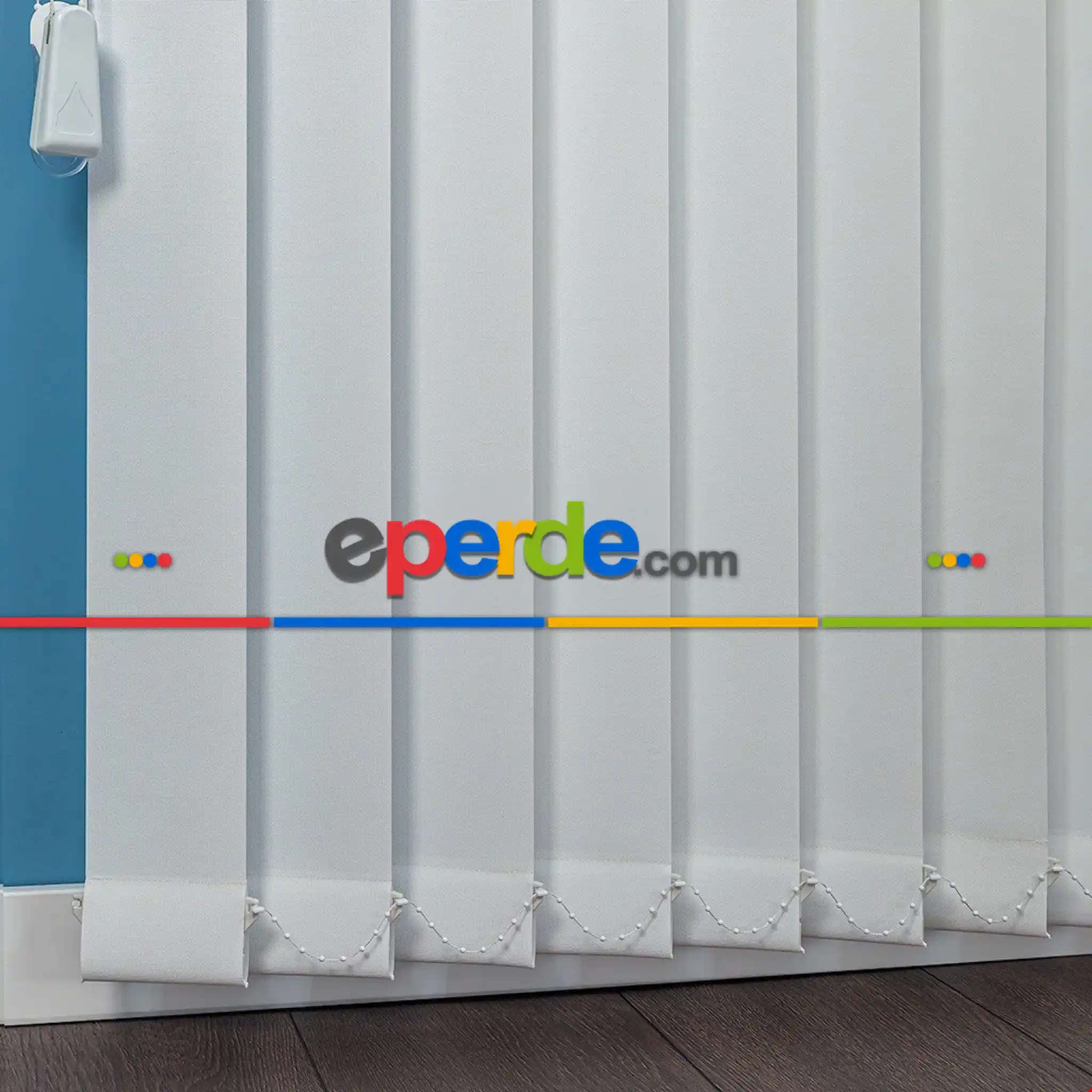 Kırık Beyaz Dikey Kumaş Perde - Beyaz