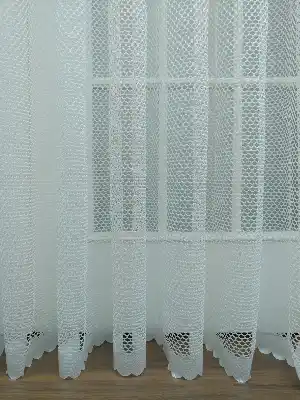 Metre İle Dikişsiz Kumaş Satışı Ekru File Tül Perde- Ekru