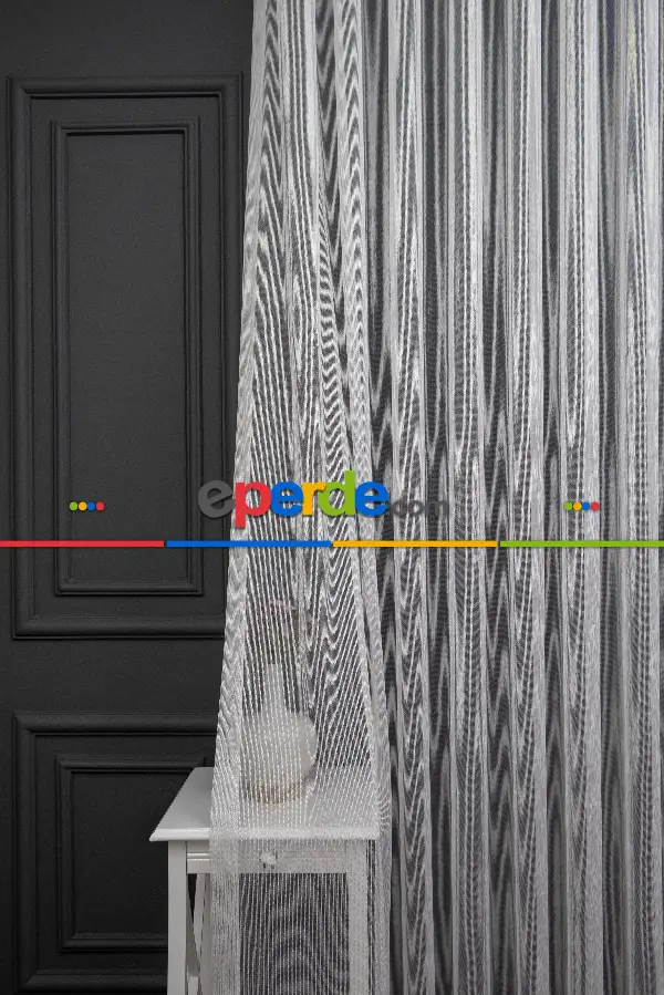 Zincir Çelik Dökümlü Tül Perde - İtinalı Dikiş - S Pile - Kurşunlu Tül