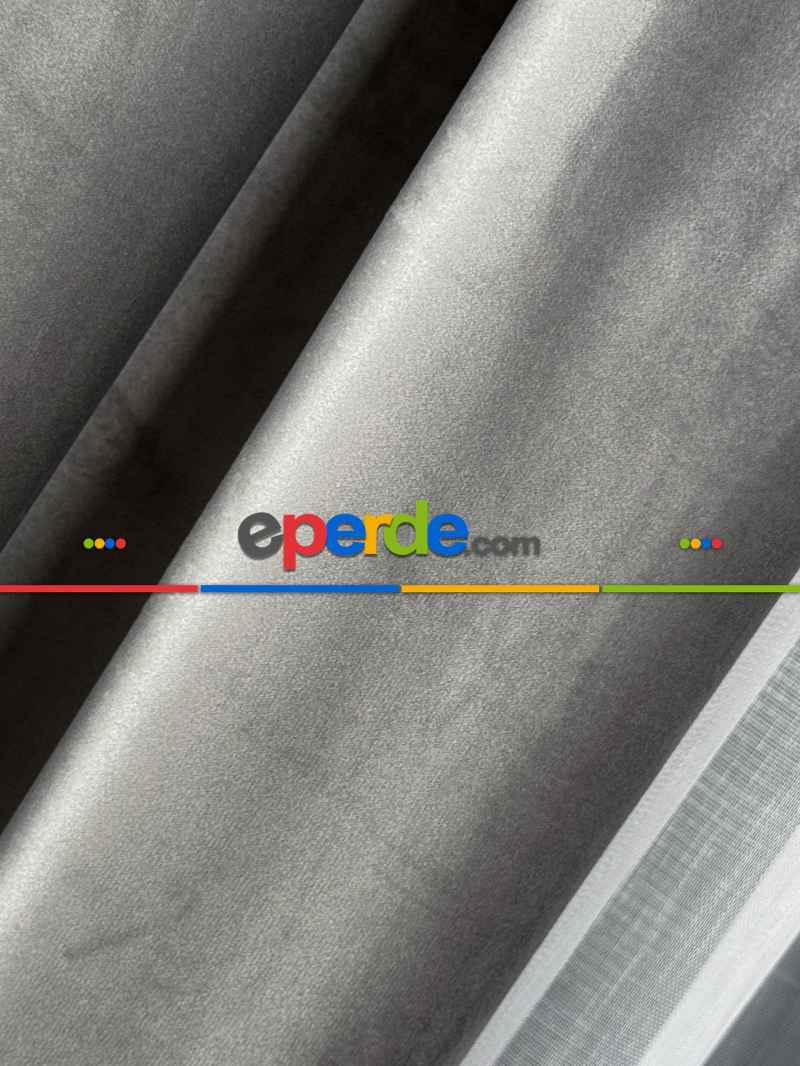 Gri İthal Kadife Fon Perde, Premium Kalite Serisi Kadife Fon Perde
