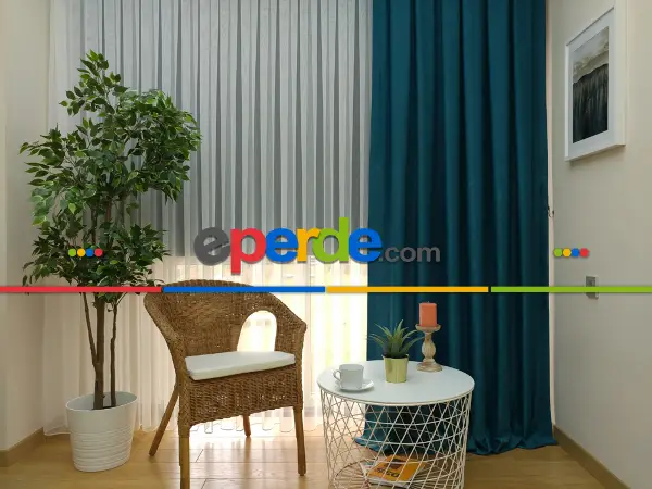 Soft Fon Perde- Petrol Yeşili