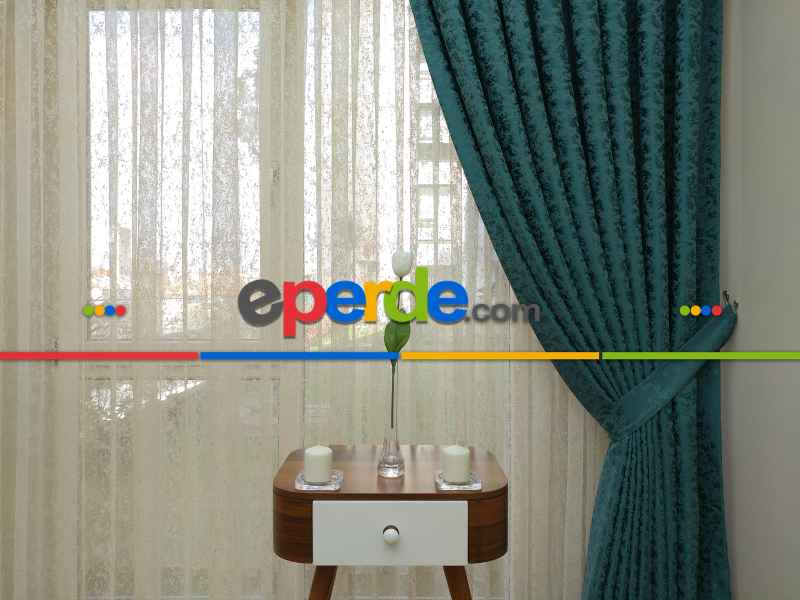 Petrol Rengi Jakar Fon Perde -