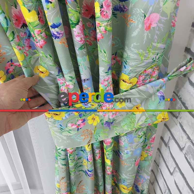 Çiçek Desenli Fon Perde K314 - Kumaşı Kalındır Duck Bezi Değildir- Gri-Füme-Antrasit-Sarı-Mor-Lila-Çok Renkli