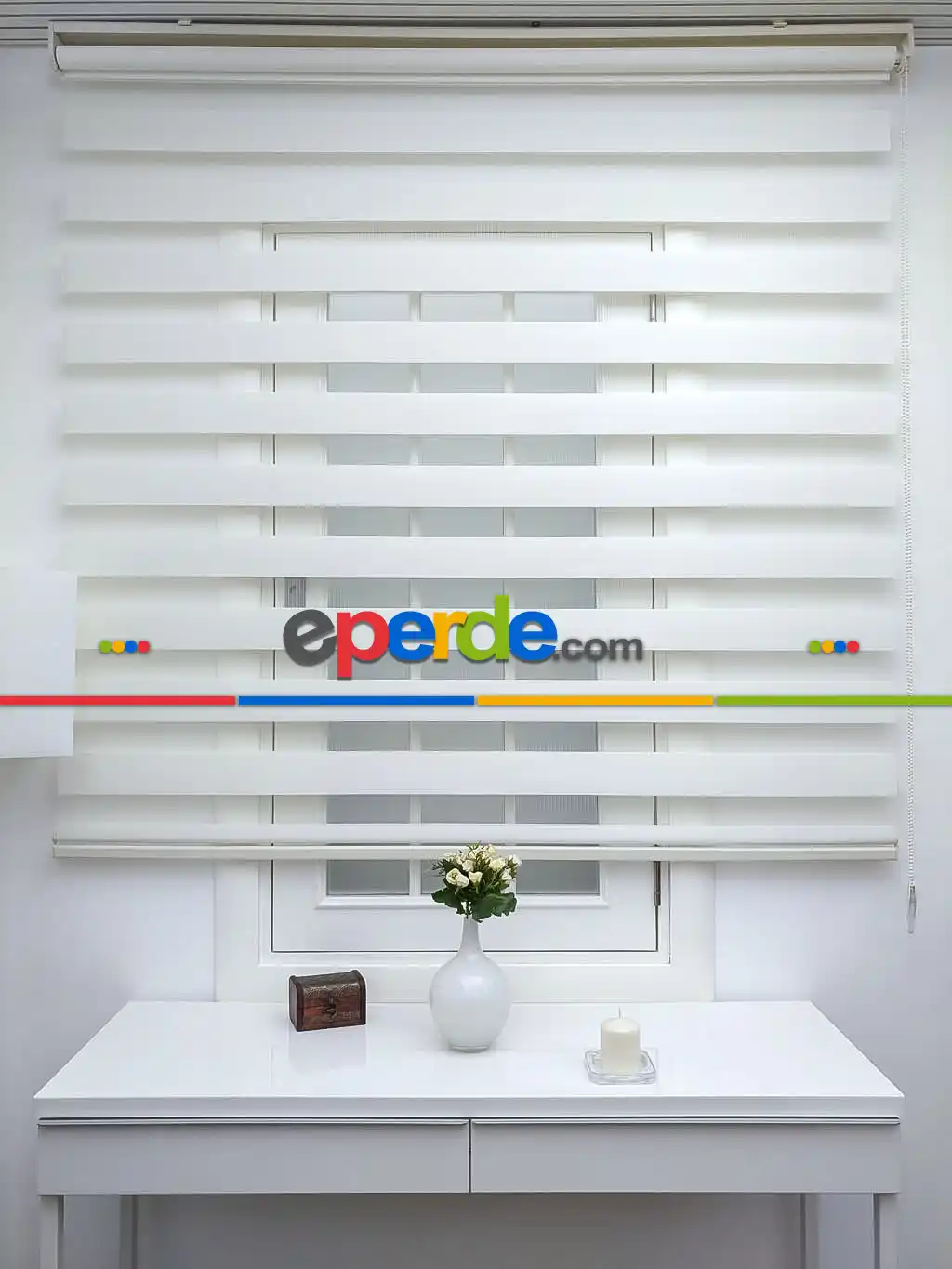 Zebra Perde - Ekru Bambu- Krem Açık