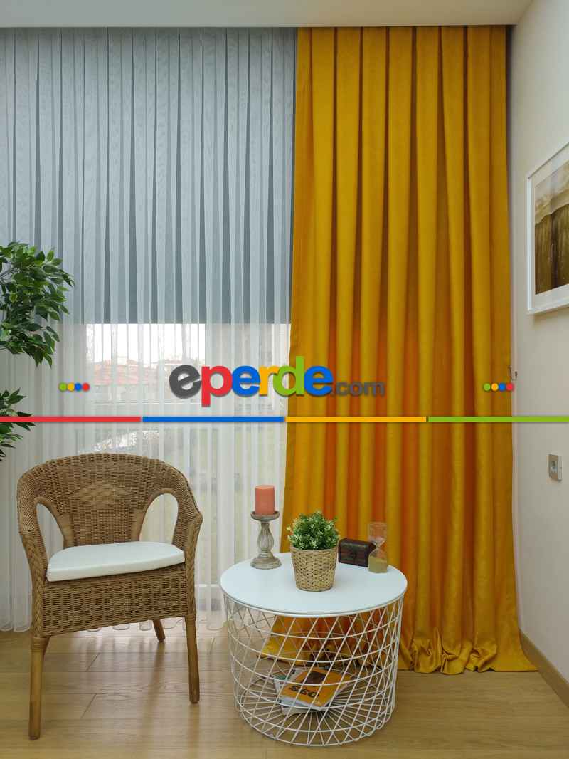 1. Kalite Soft Fon Perde- Hardal