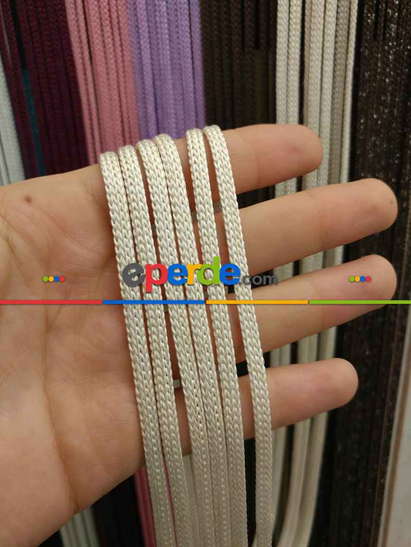 İp Perde - Krem Jumbo Zincir Serisi İp Perde- Krem