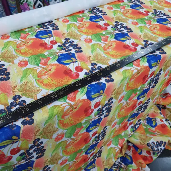 Meyve Desenli Fon Perde Evm555 Kumaşı Kalındır Duck Bezi Değildir- Siyah-Lacivert-Yeşil-Kırmızı-Sarı-Beyaz-Turuncu