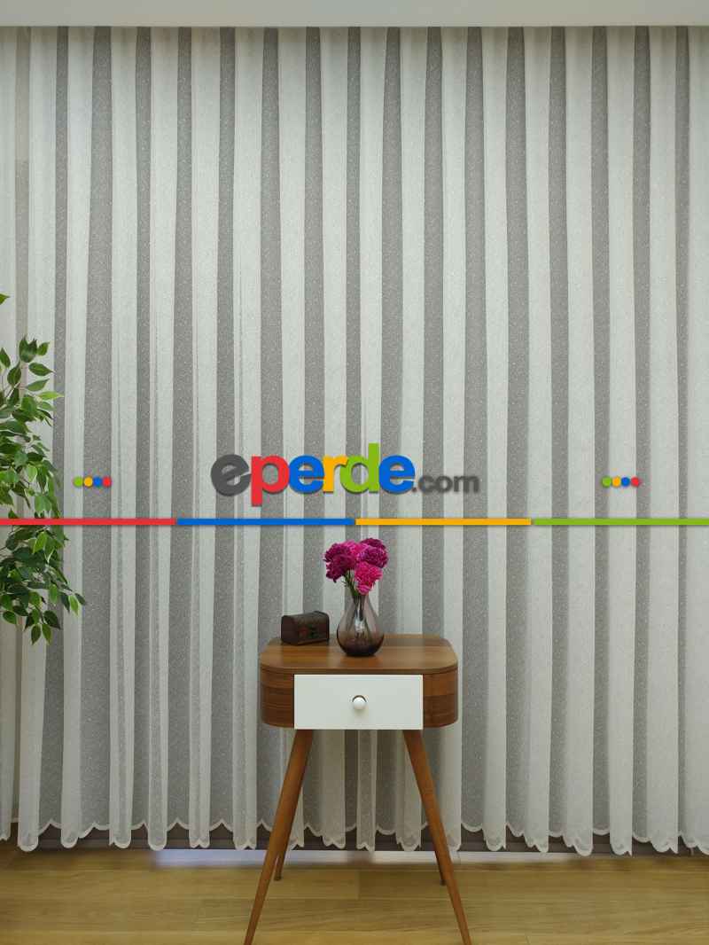 Kdk Örme Dantel Tül Perde- Krem-ekru