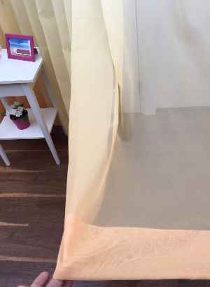 Turuncu Sarı Ekru Degrade Geçişli Düz Tül Perde- Sarı-turuncu-ekru