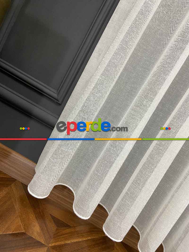 Mutfak - Natural Keten Tül Birinci Kalite İplikten Özel Üretilmiştir Ütü İstemez