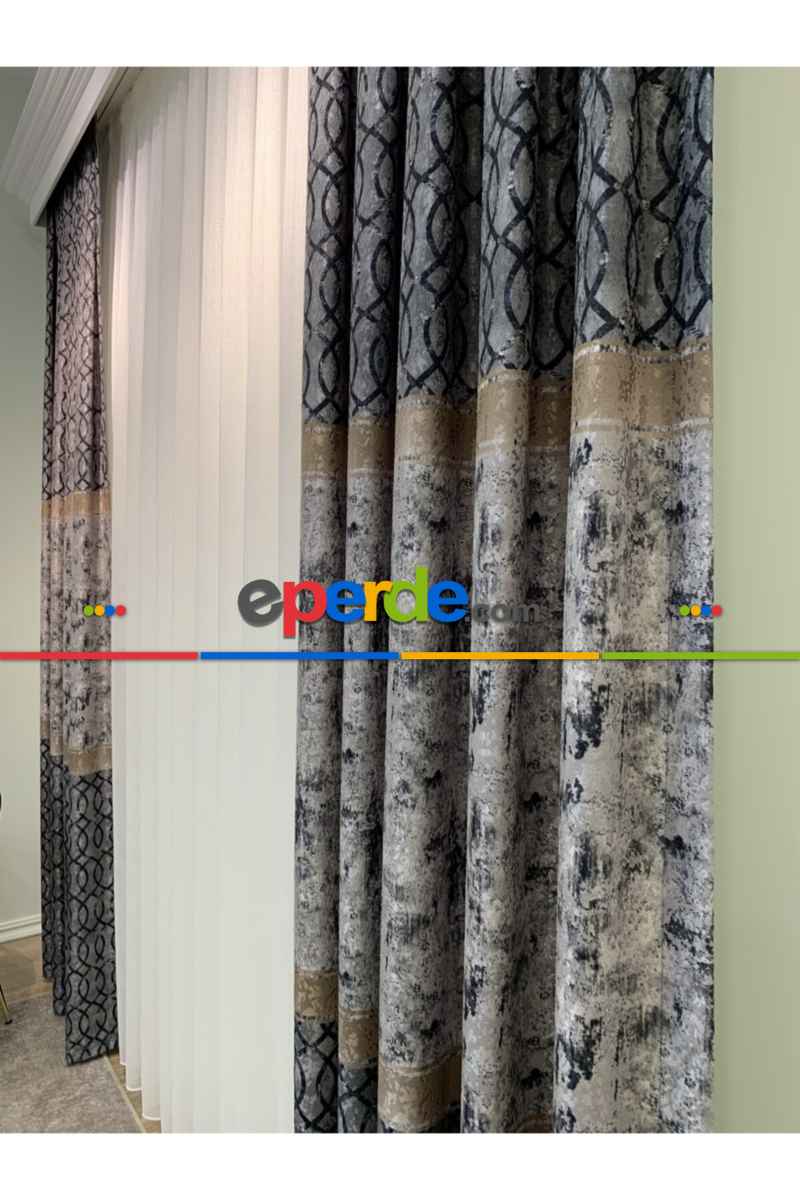 Brillant Fon Perde Fon Perde Yeni Moda Model Gri Füme Antrasit Renk Tasarım Yan Perde
