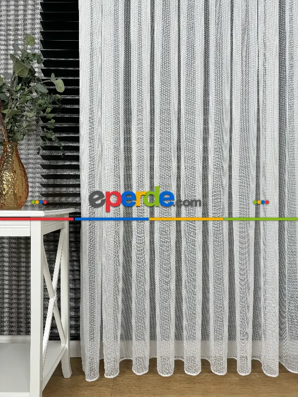 Mutfak Brillant Tül Perde, Premium Seri, Kurşunlu Tül