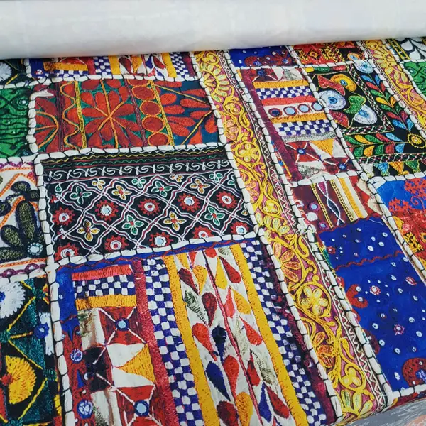 Etnik Desenli Fon Perde Evm553 Kumaşı Kalındır Duck Bezi Değildir-  Çok Renkli 2