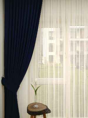 Lacivert Düz Fon Perde Kumaşı Dökümlü- Lacivert