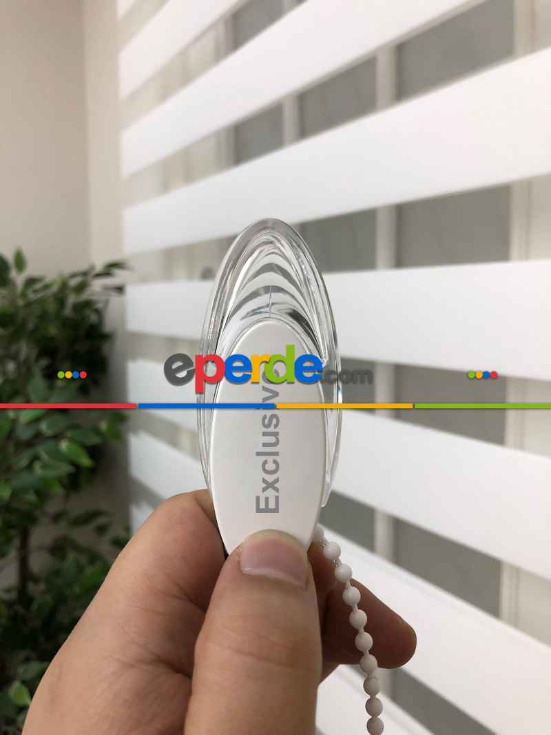 Yüksek Kalite Düz Zebra Perde - Beyaz Renk- Beyaz