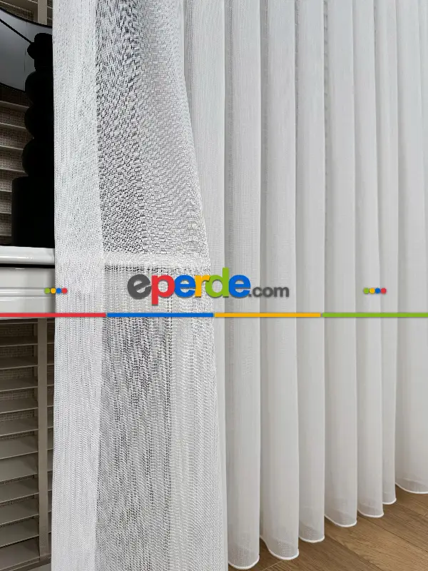 Mutfak Brillant Tül Perde, Premium Seri, Kurşunlu Tül