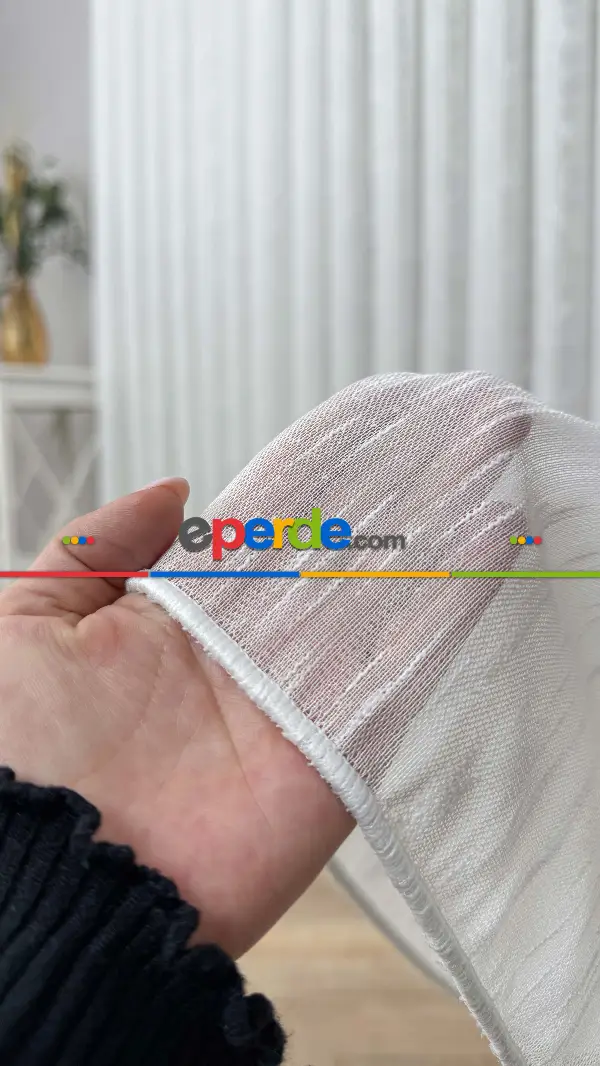 Yatak Odası - Ekru, Bambu Keten,tül Perde,yumuşak Ve Dökümlü