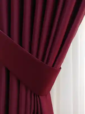 Bordo Blackout Düz Fon Perde- Bordo