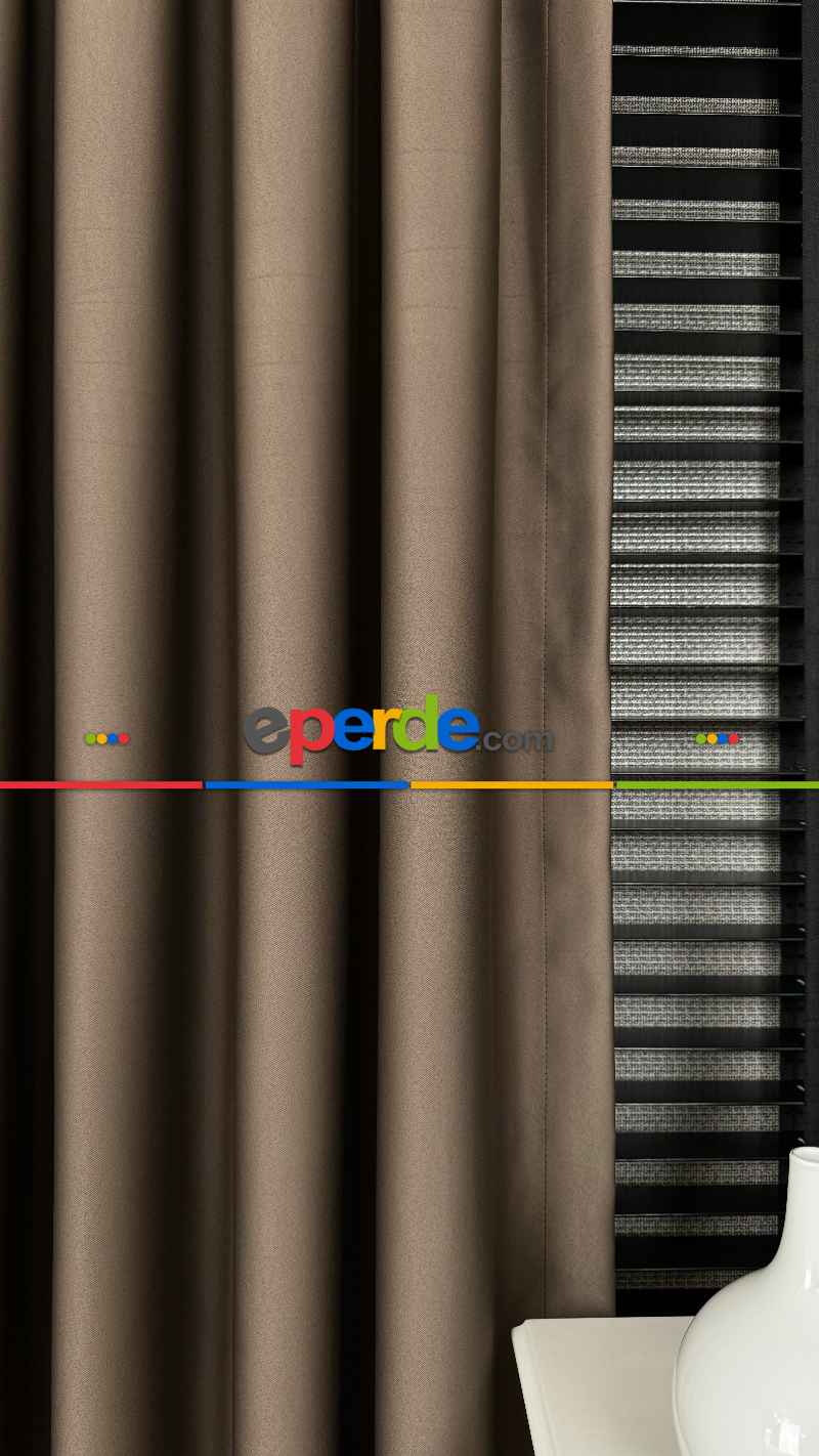 Kahverengi Blackout - Karartma Fon Perde, Premium Kalite Serisidir, %90 Oranında Işığı Keser