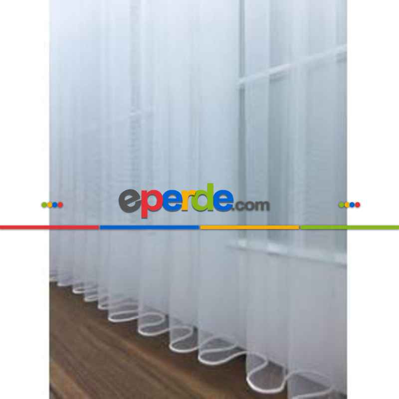 Mutfak - Pırıltılı Tül Parlak Zemin Işıltılı Simli Tasarım Yeni Tül- Beyaz-ekru